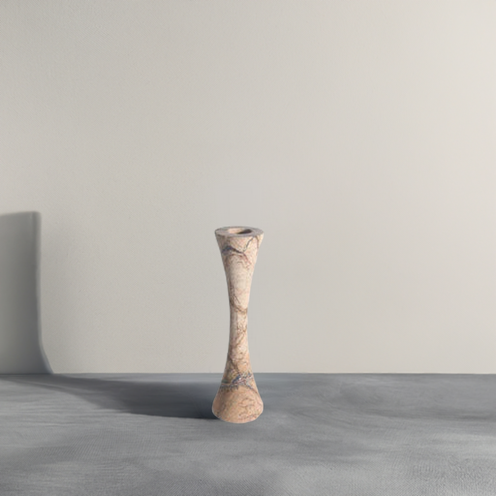 Polychrome Marble Candle Holder