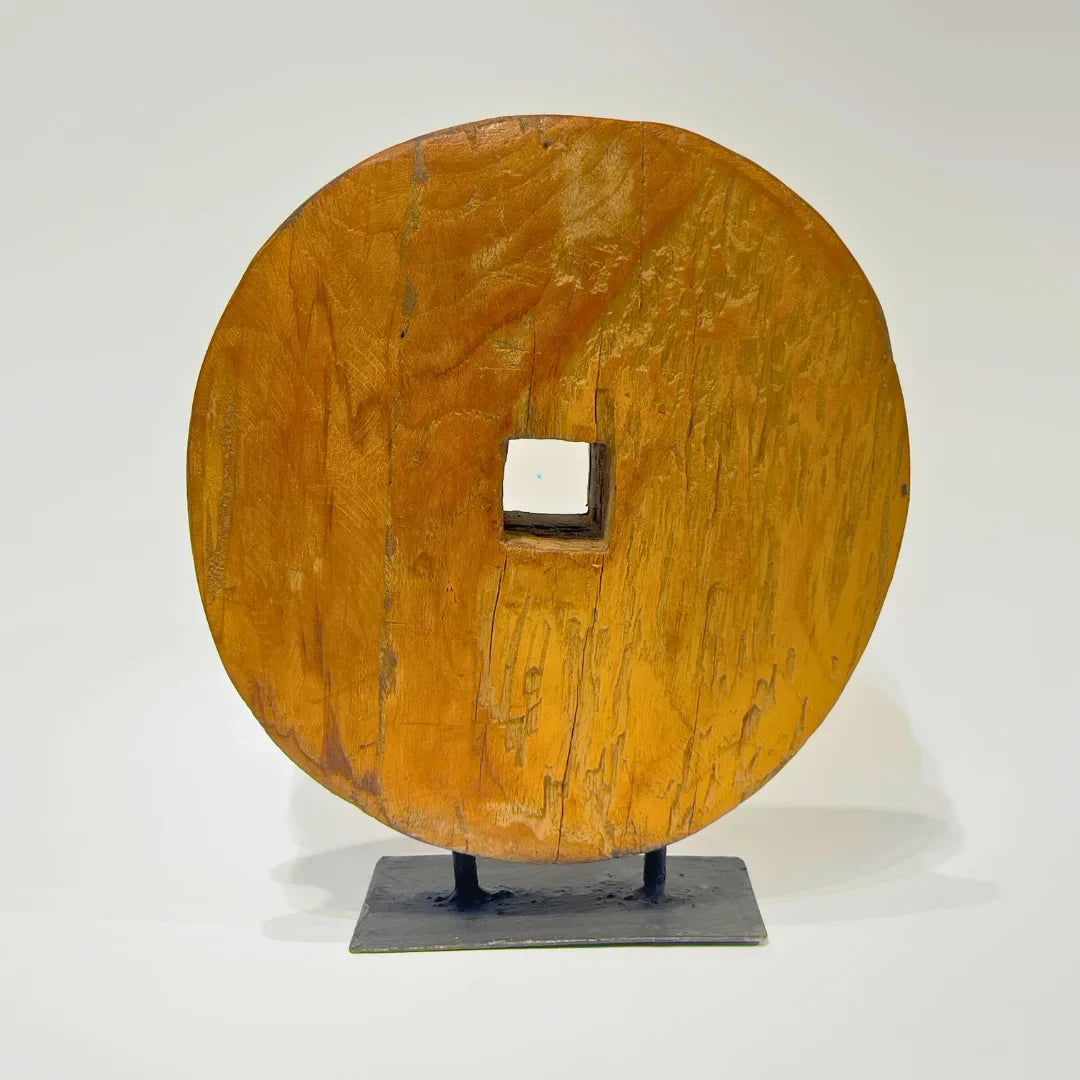 Chakradhara Wooden Wheel on Iron Stand
