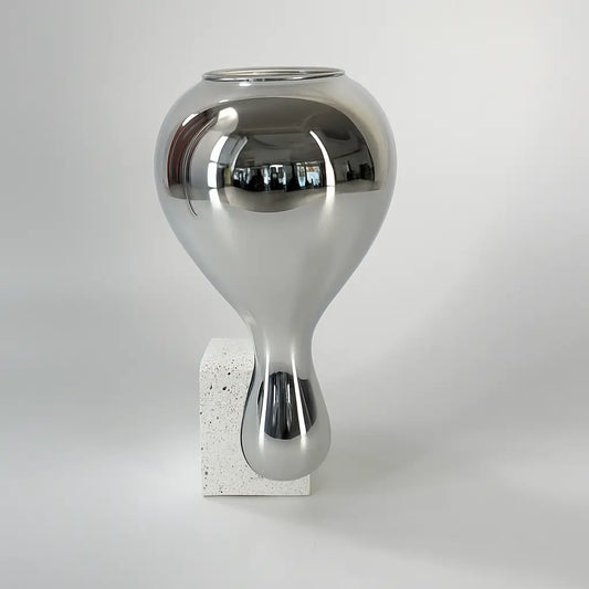 Chrome Glass Vase