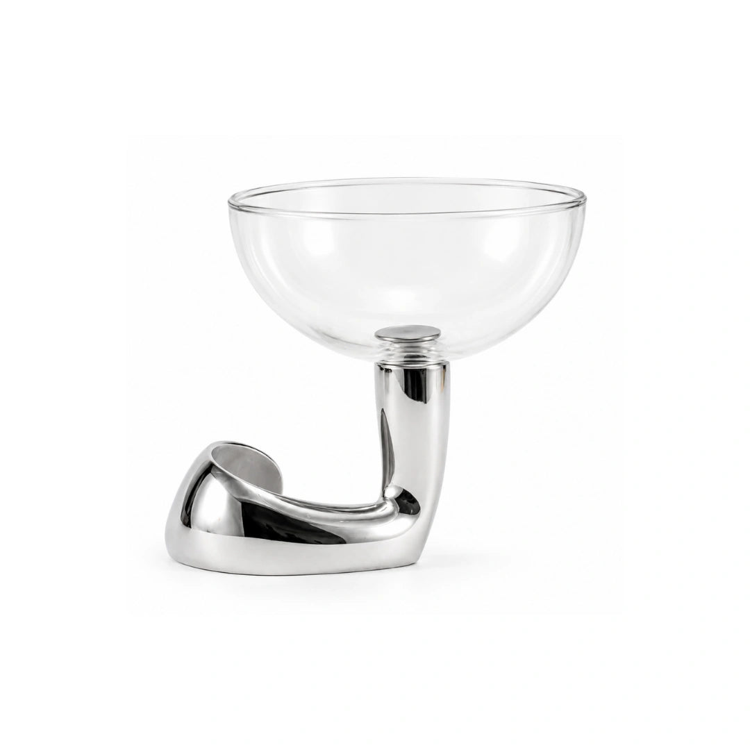 Filigri metal and glass bowl decorative centerpiece for modern home interiors