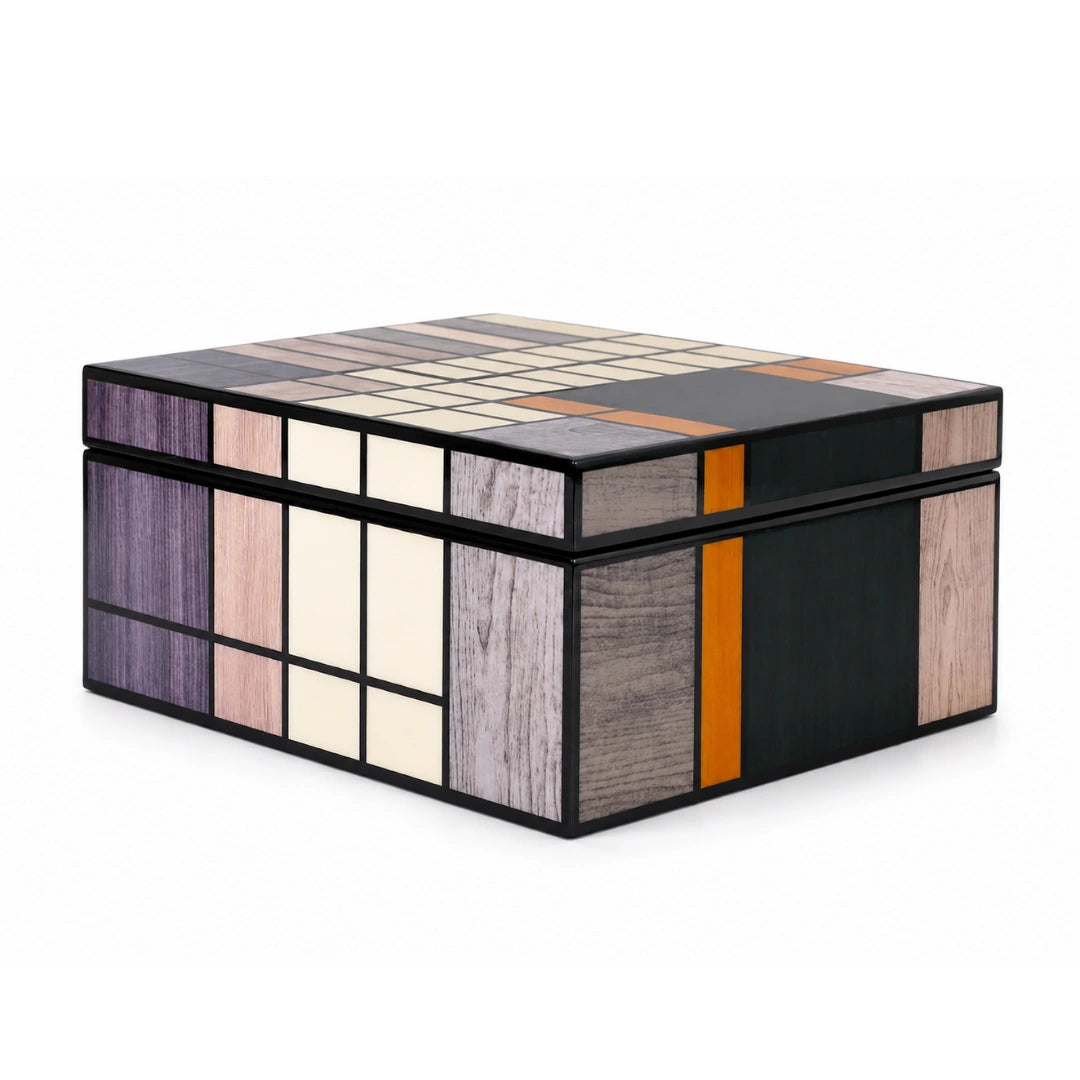 Grid Art storage box with piano polish finish for stylish storage and decor display