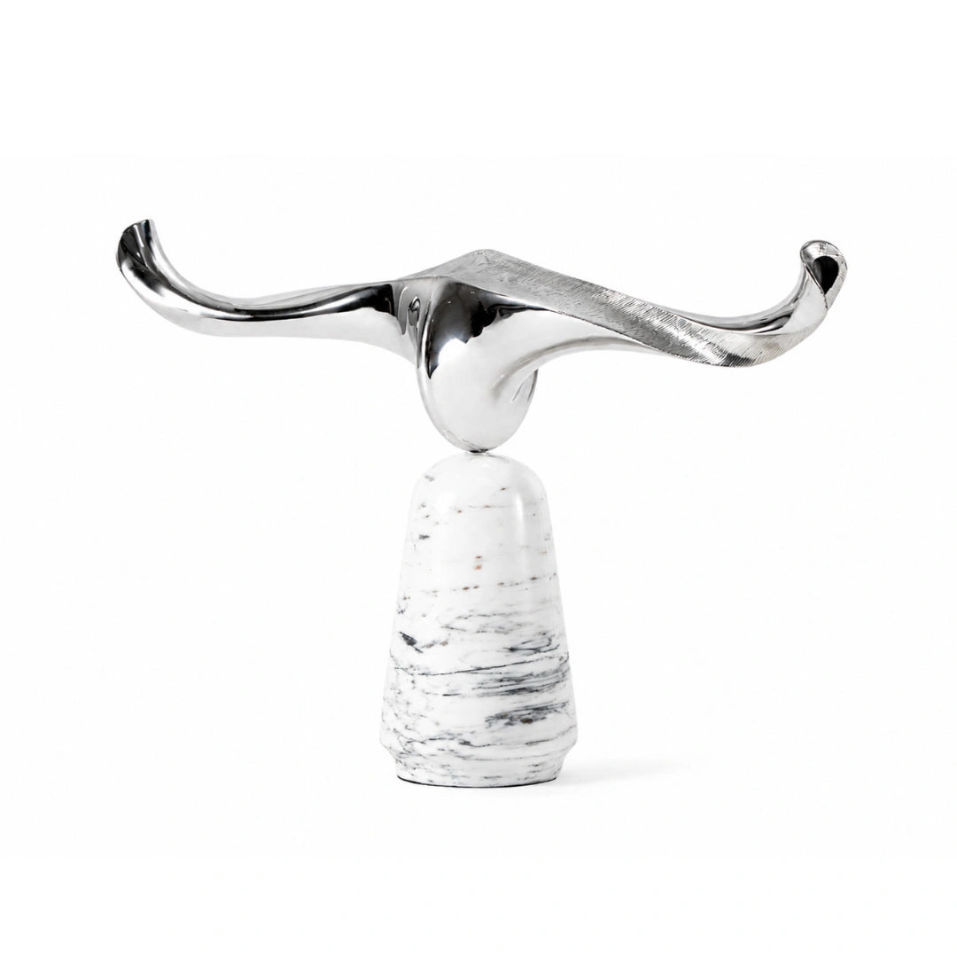 Horizon glider table decor sculptural metal accent for modern home interiors