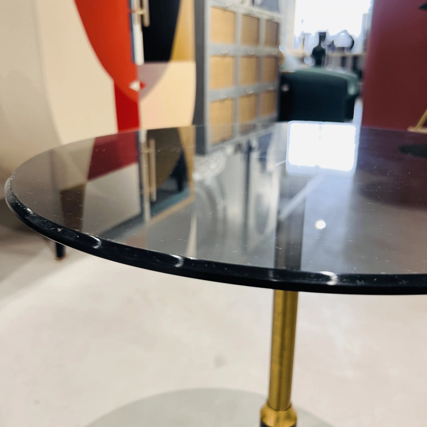 Concetta Glass and Metal Tea Table