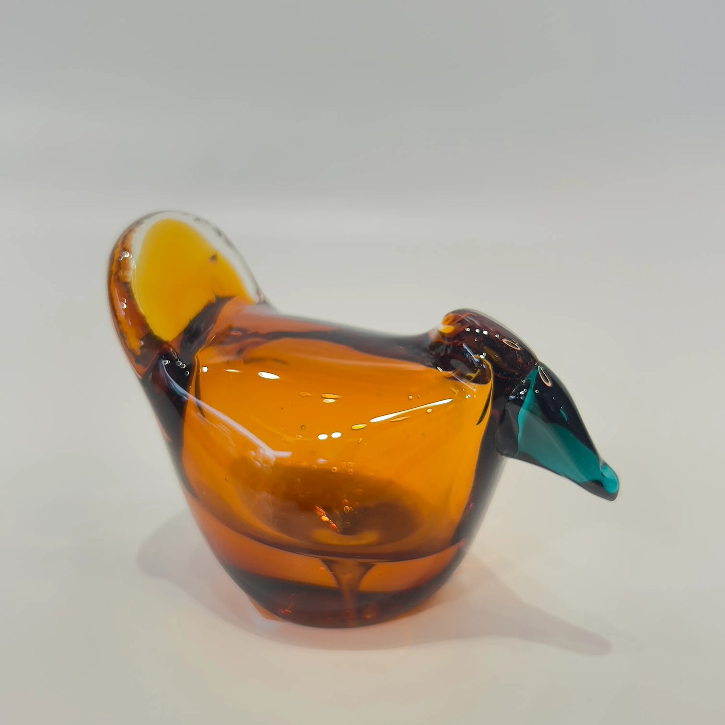 Amber Bird Sculpture Blue Beak