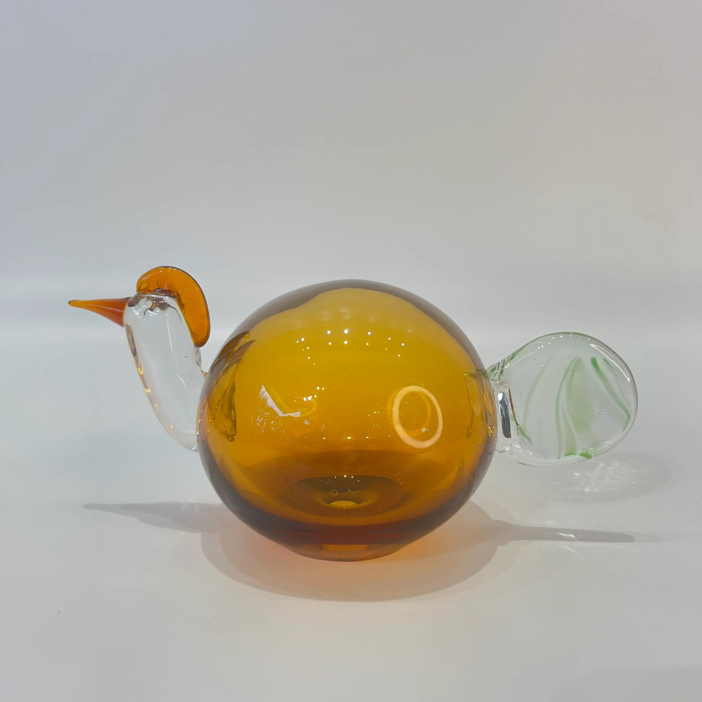 Amber Hummingbird Glass Sculpture