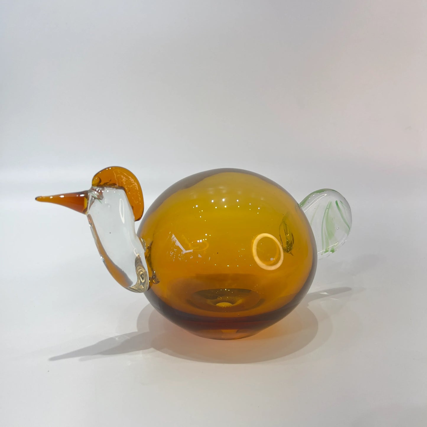 Amber Hummingbird Glass Sculpture