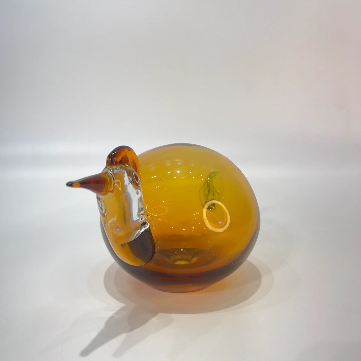 Amber Hummingbird Glass Sculpture