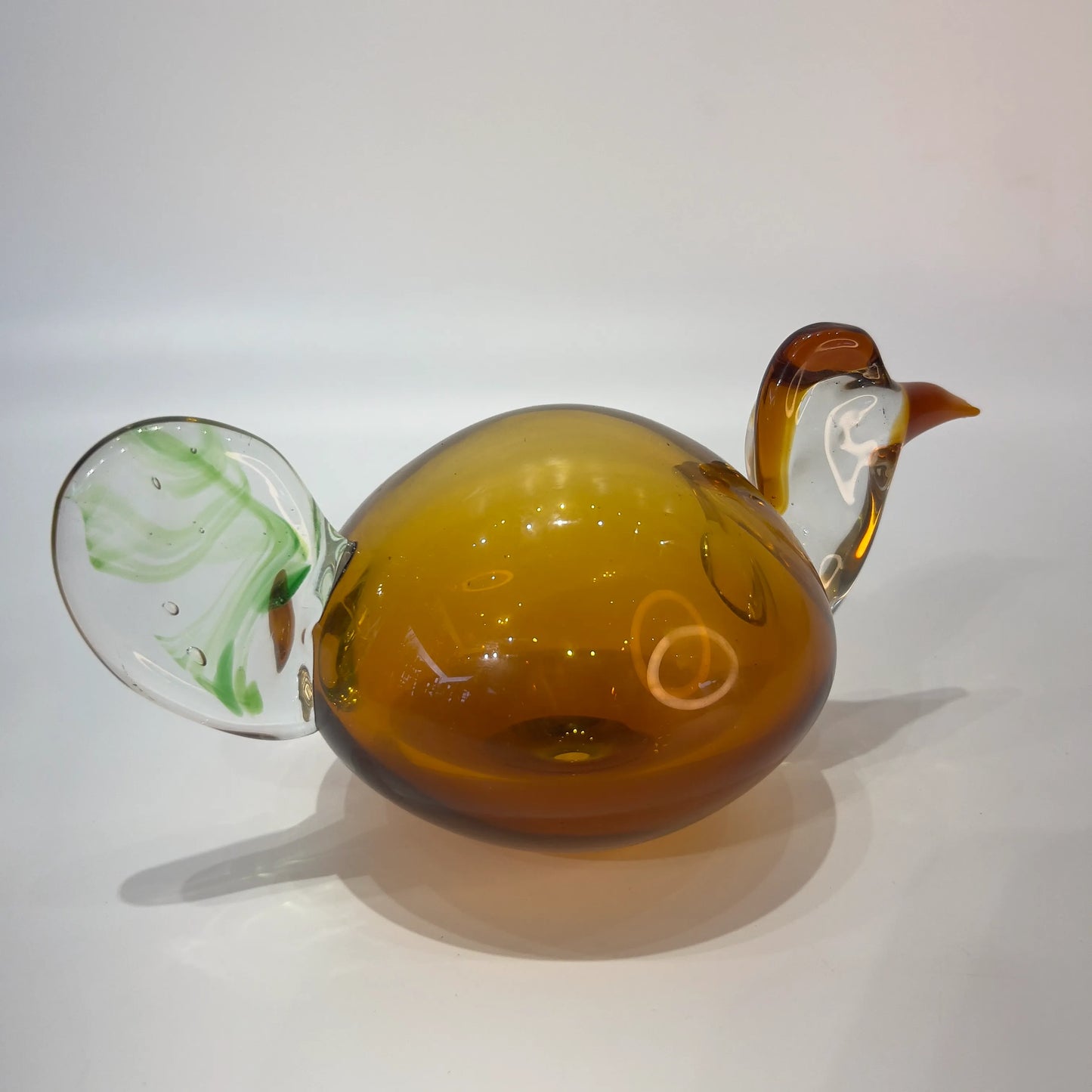 Amber Hummingbird Glass Sculpture