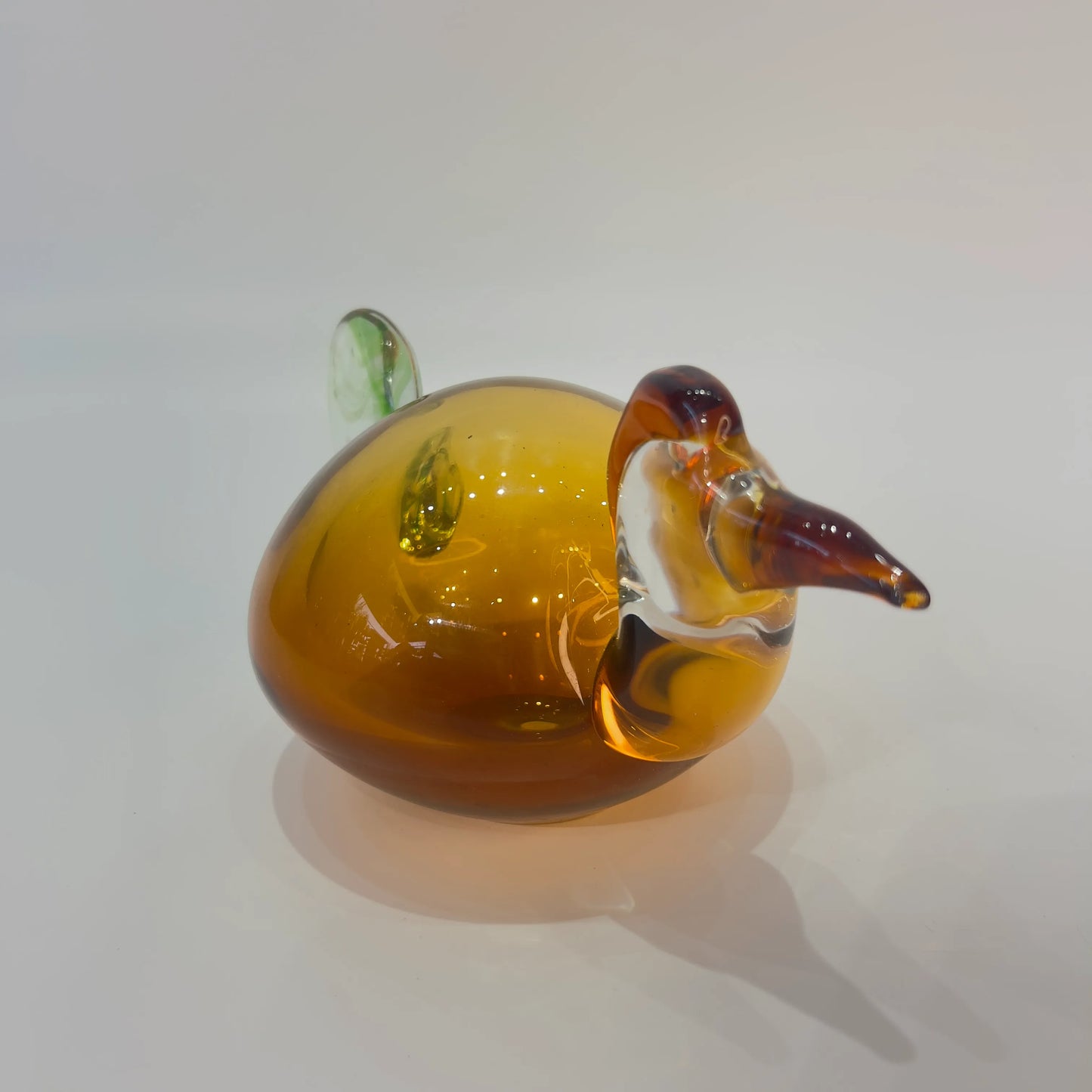 Amber Hummingbird Glass Sculpture