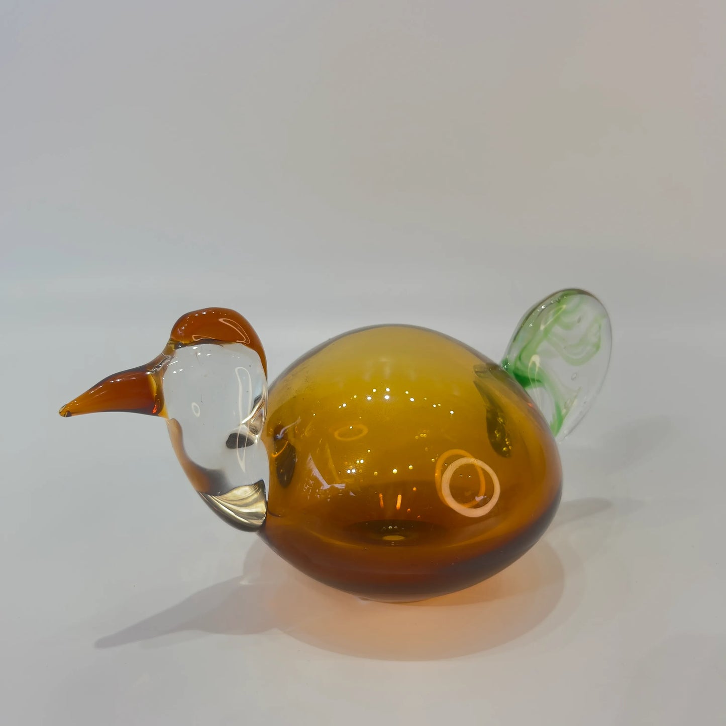 Amber Hummingbird Glass Sculpture