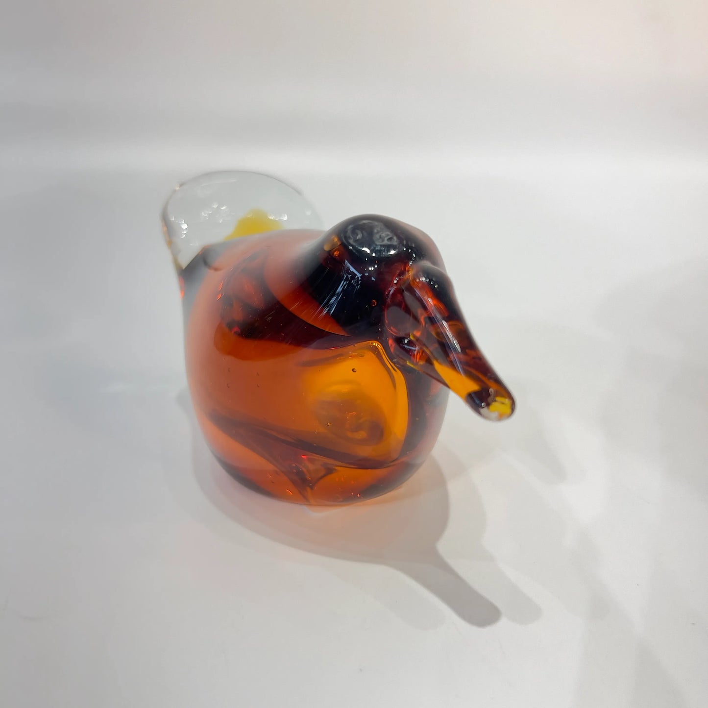 Brown Bird Sparrow Glass Sculpture