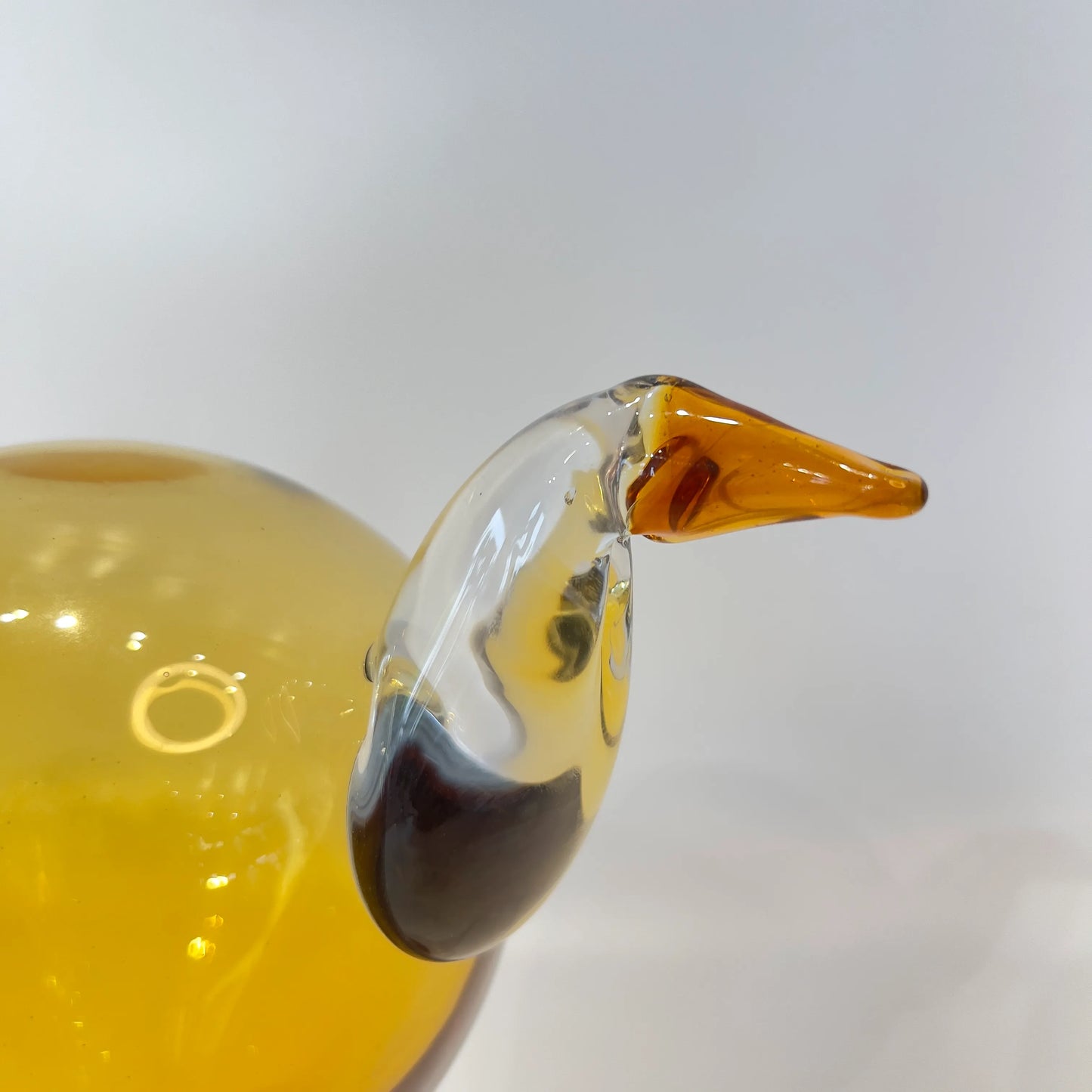 Amber Crane Glass Sculpture