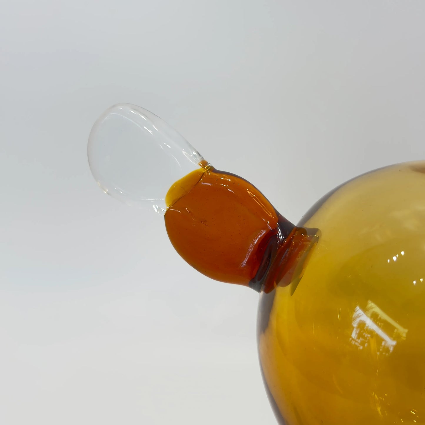 Amber Crane Glass Sculpture