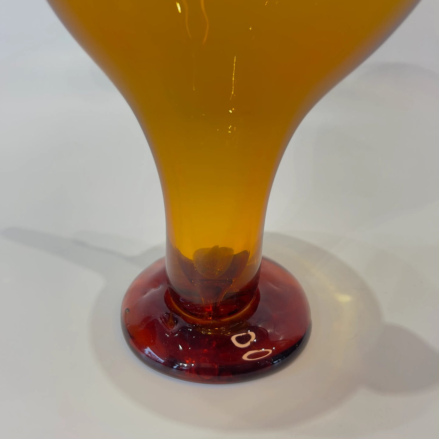 Amber Crane Glass Sculpture
