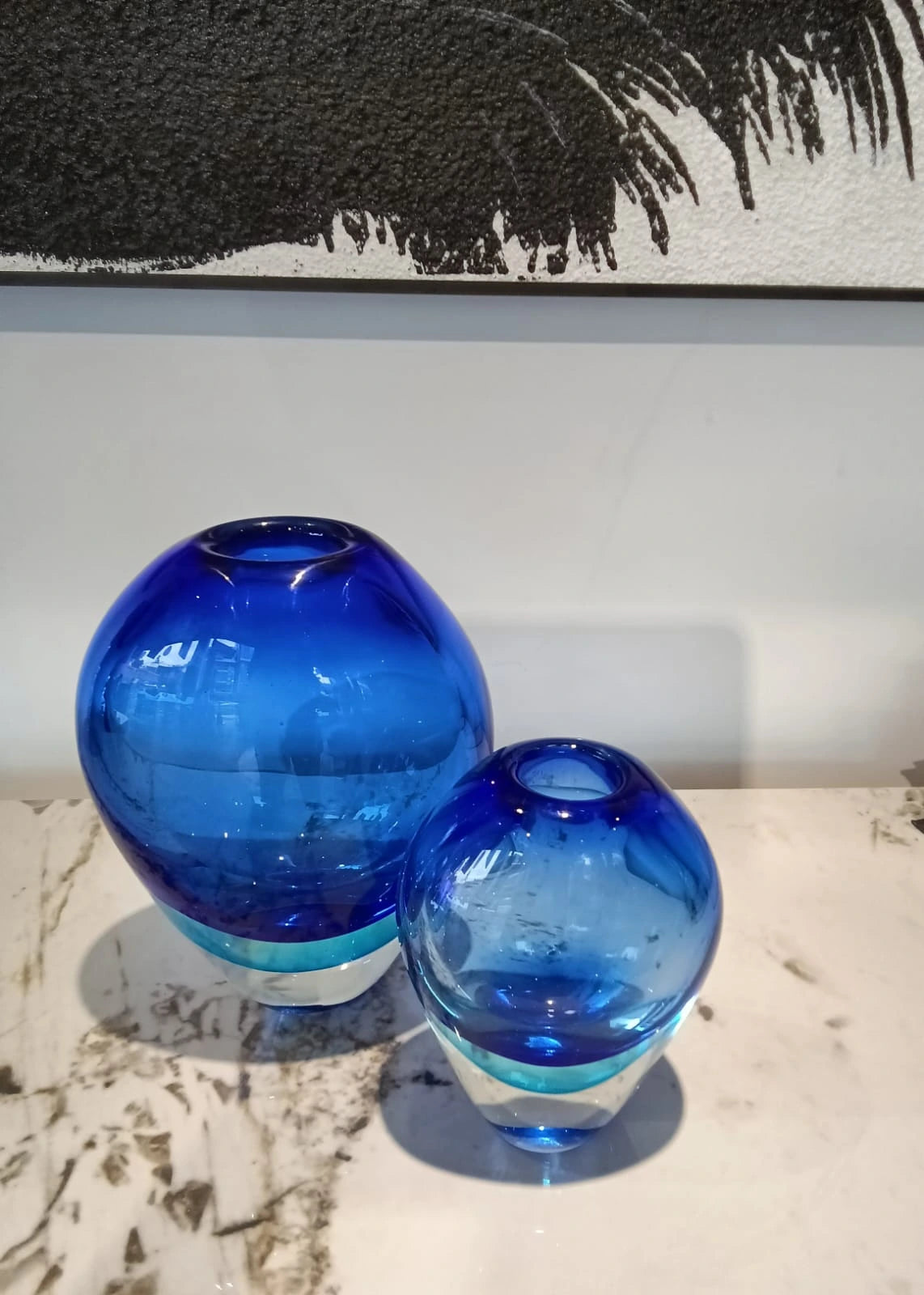 Iris Indigo blue glass vase