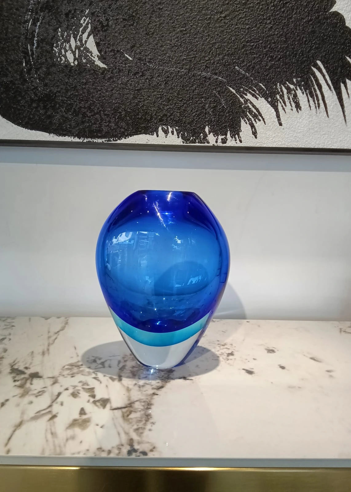 Iris Indigo blue glass vase