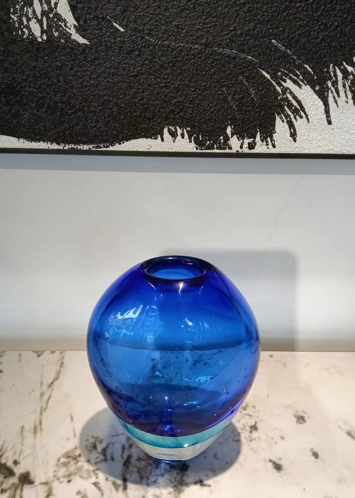 Iris Indigo blue glass vase
