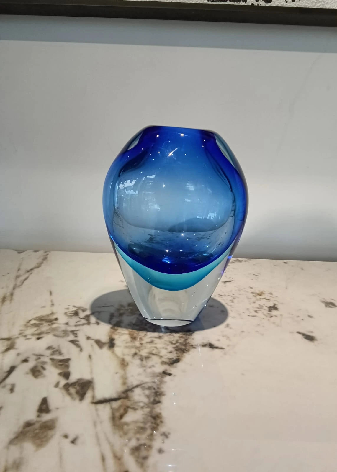 Iris Indigo blue glass vase