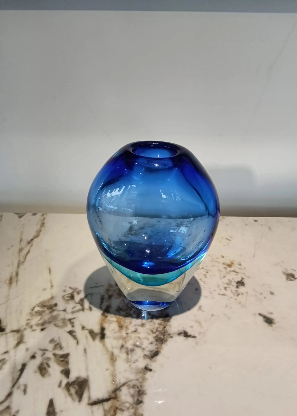 Iris Indigo blue glass vase