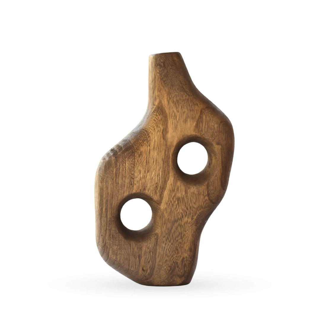 Orren organic form wooden vase sculptural table decor for modern home interiors