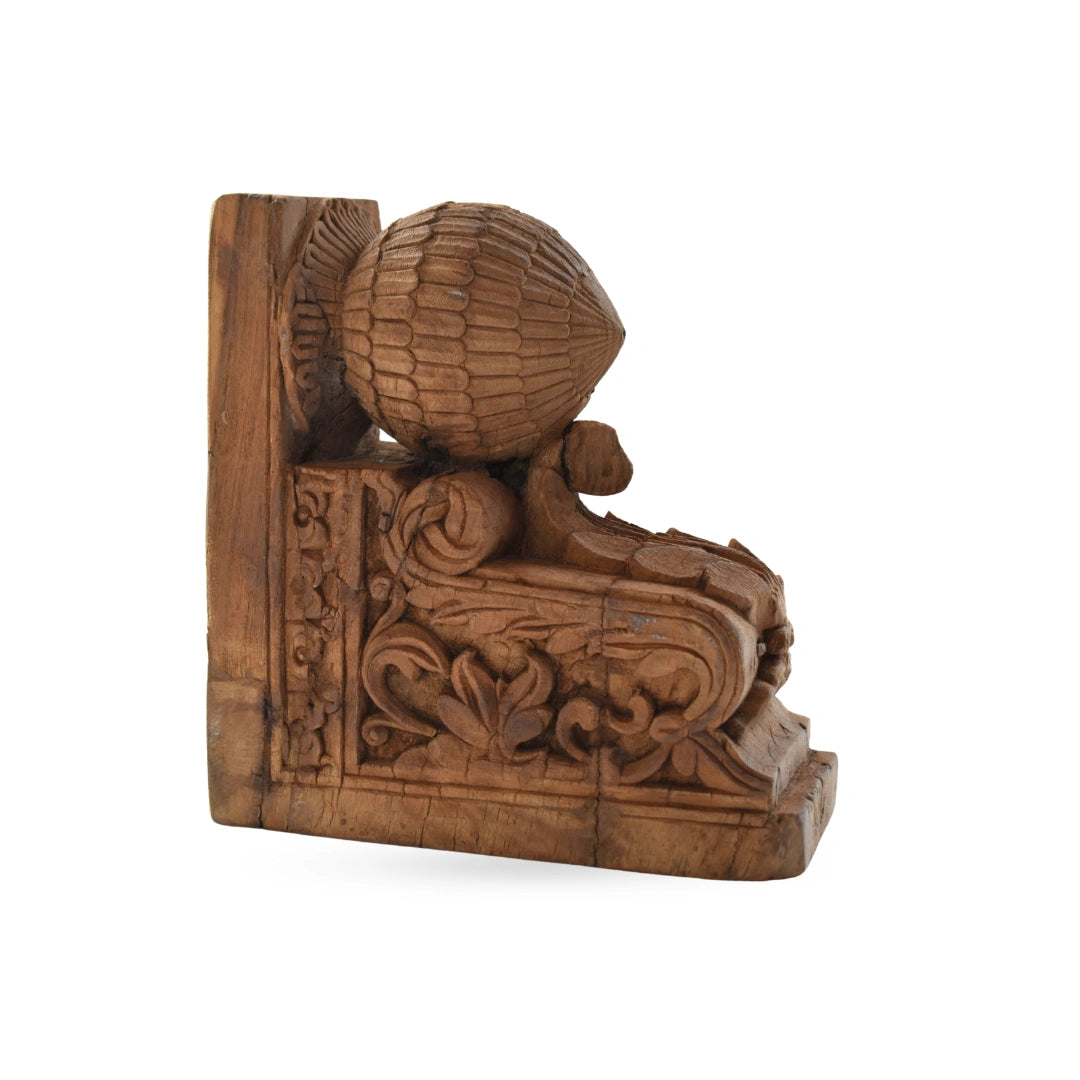 Pushpapotika wooden carved wall bracket decorative wall decor for modern interiors