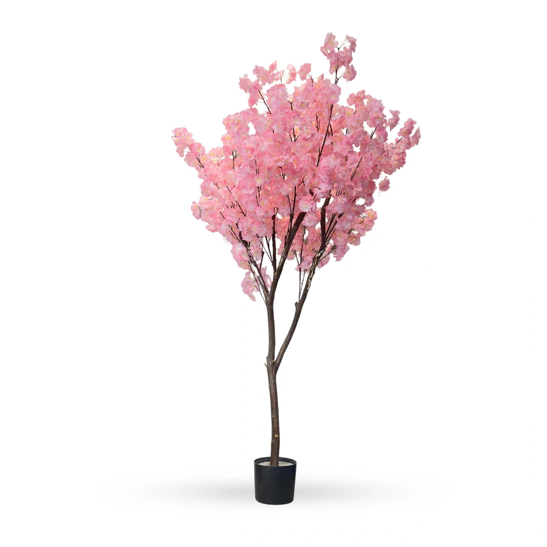 Sakura tree artificial cherry blossom with pink flowers for modern interior decor