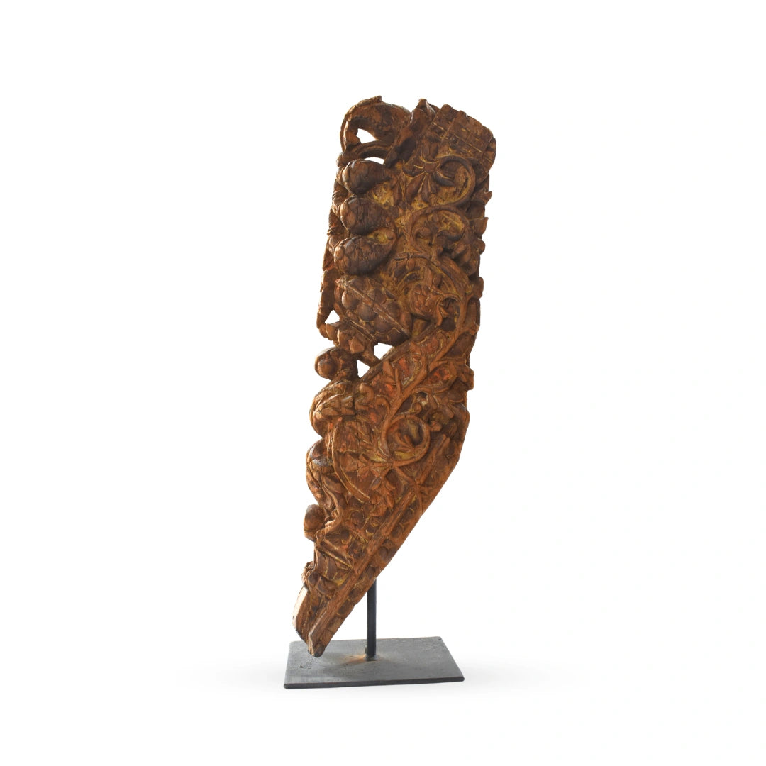 Sreekan wooden carved wall bracket decorative wall decor for modern interiors