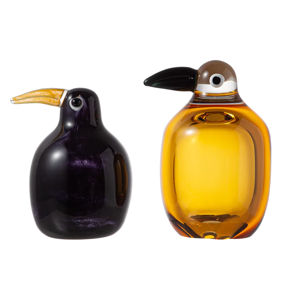 Toucan Amber Glass Bird Sculpture