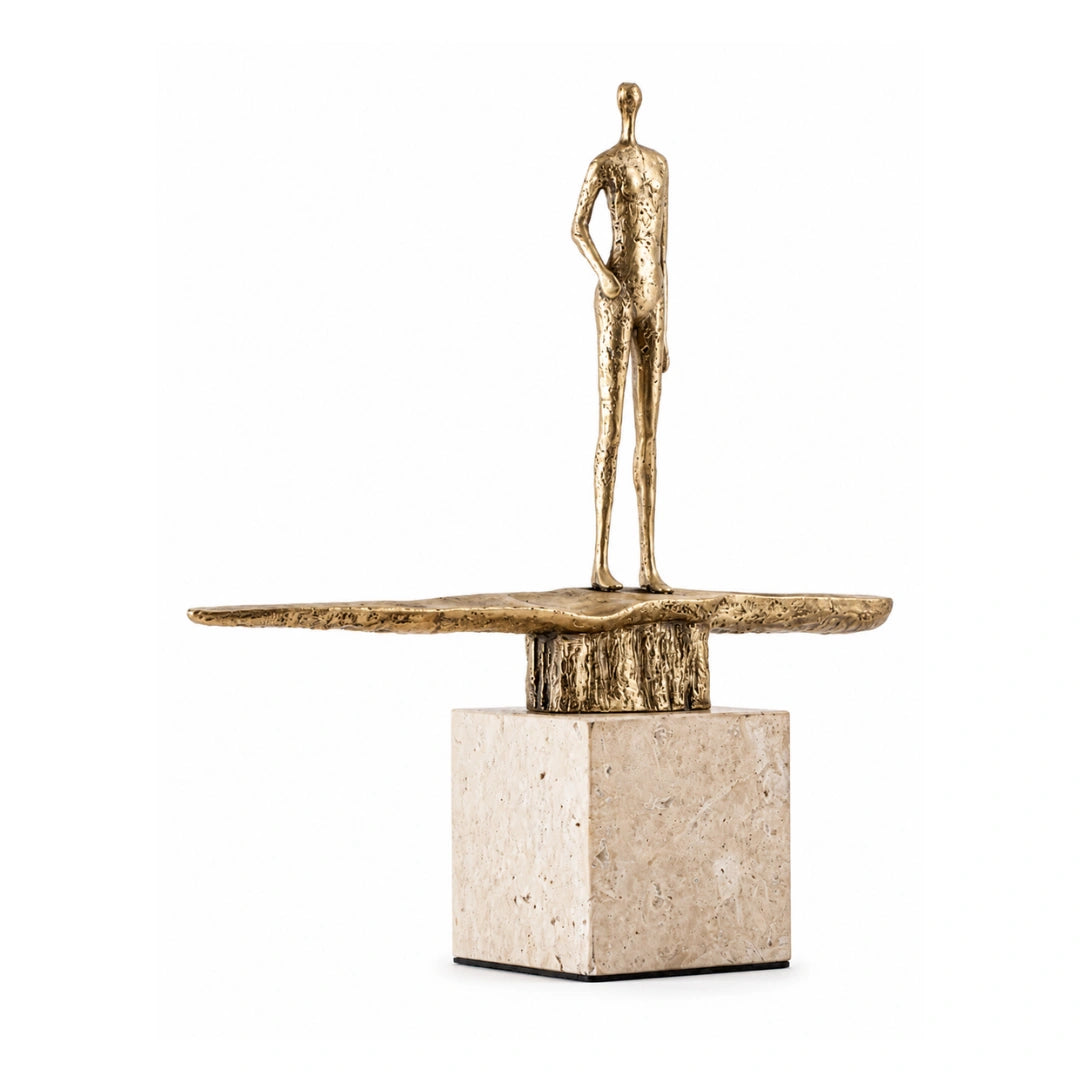 The Glazer figurine contemporary metal sculpture for modern home interiors
