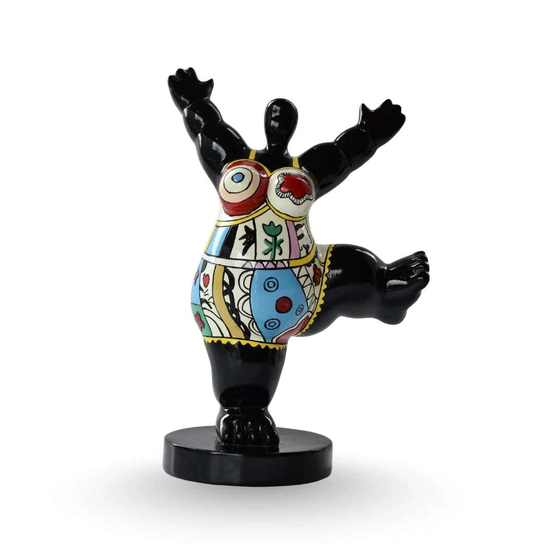 Annie Happy Lady small multicolour polyresin table top decor sculpture for modern home decor