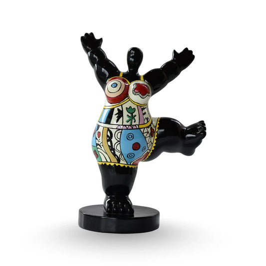 Annie Happy Lady small multicolour polyresin table top decor sculpture for modern home decor
