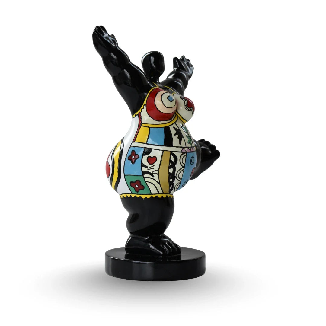 Annie Happy Lady small multicolour polyresin table top decor sculpture for modern home decor