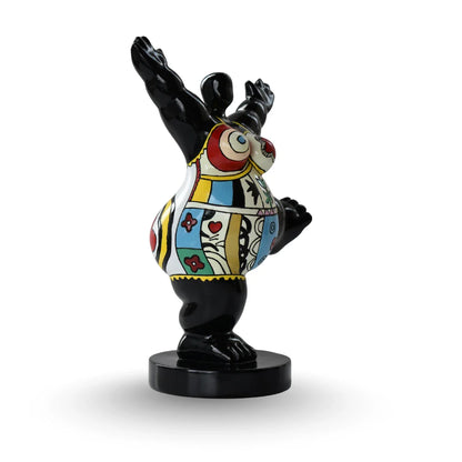 Annie Happy Lady small multicolour polyresin table top decor sculpture for modern home decor