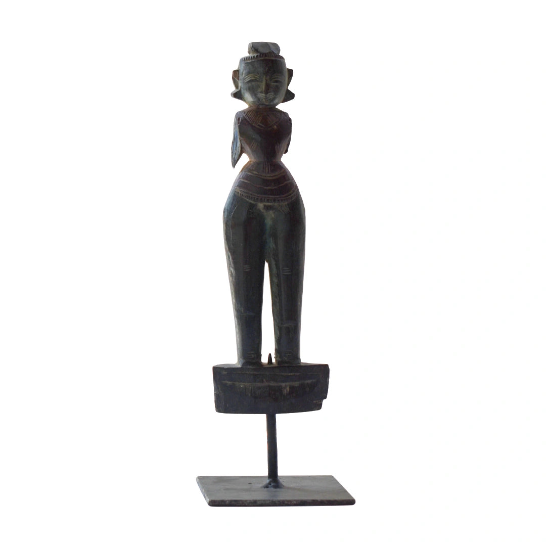 Ashmi wooden doll handcrafted tribal sculpture decor for modern home interiors