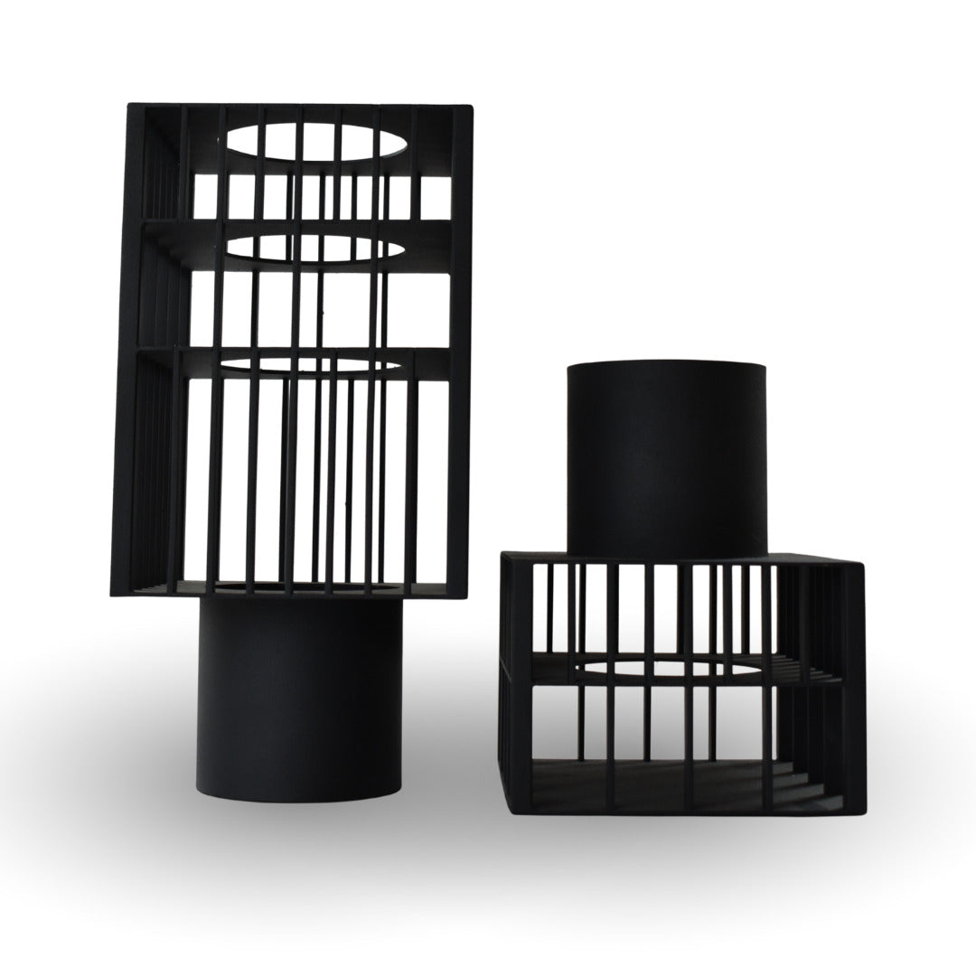 Astra cage vase small black metal decorative vase for modern home decor