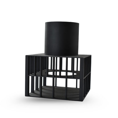 Astra cage vase small black metal decorative vase for modern home decor