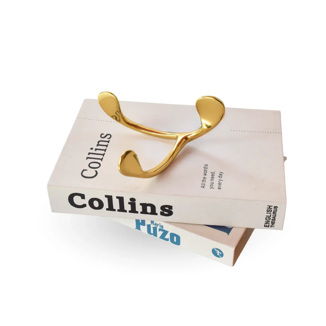 Auric antler sculpture medium gold metal sculpture for modern home decor styling