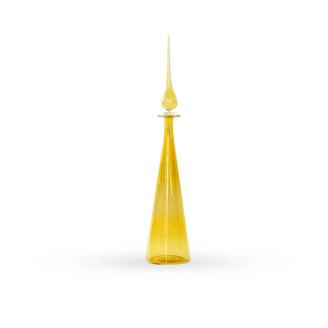 Auric yellow round glass luxury table decor for modern home decor