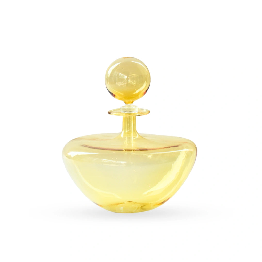 Auric yellow round glass luxury table decor for modern home decor