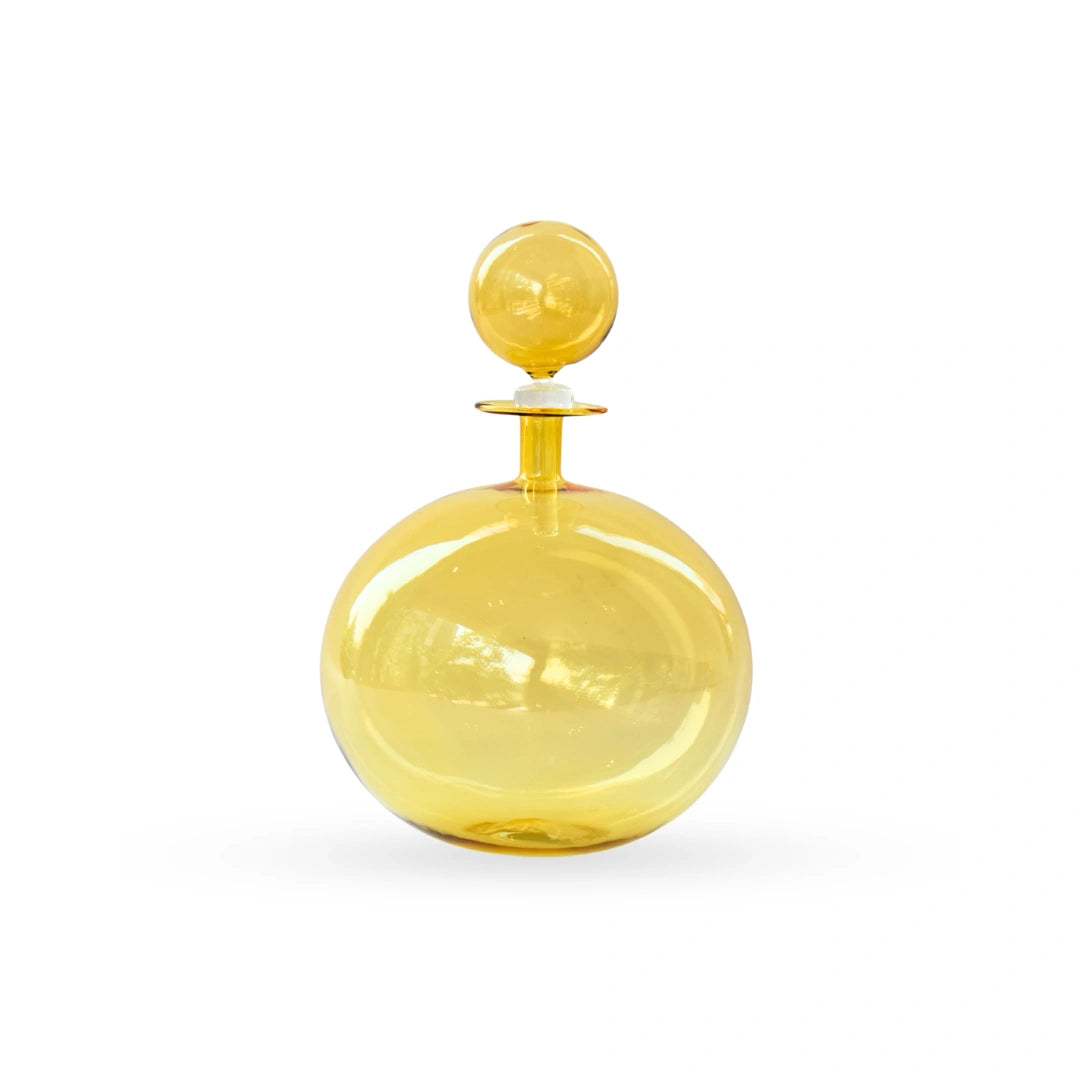 Auric yellow round glass luxury table decor for modern home decor