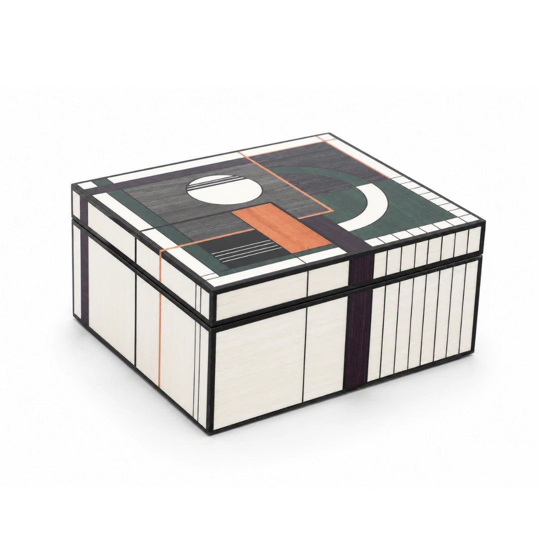 Bauhaus storage box with piano polish finish for stylish storage and decor display