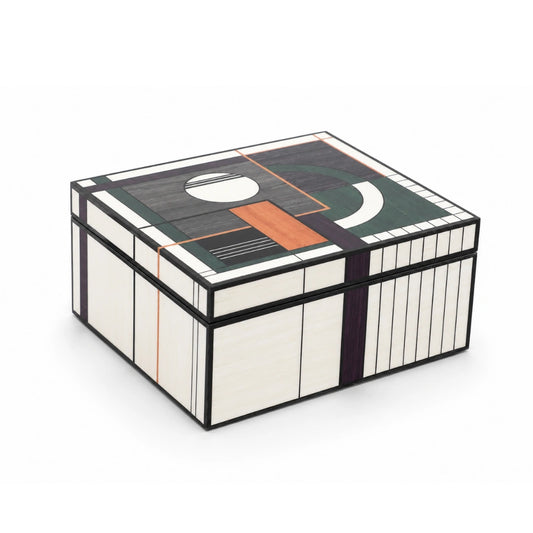 Bauhaus storage box with piano polish finish for stylish storage and decor display