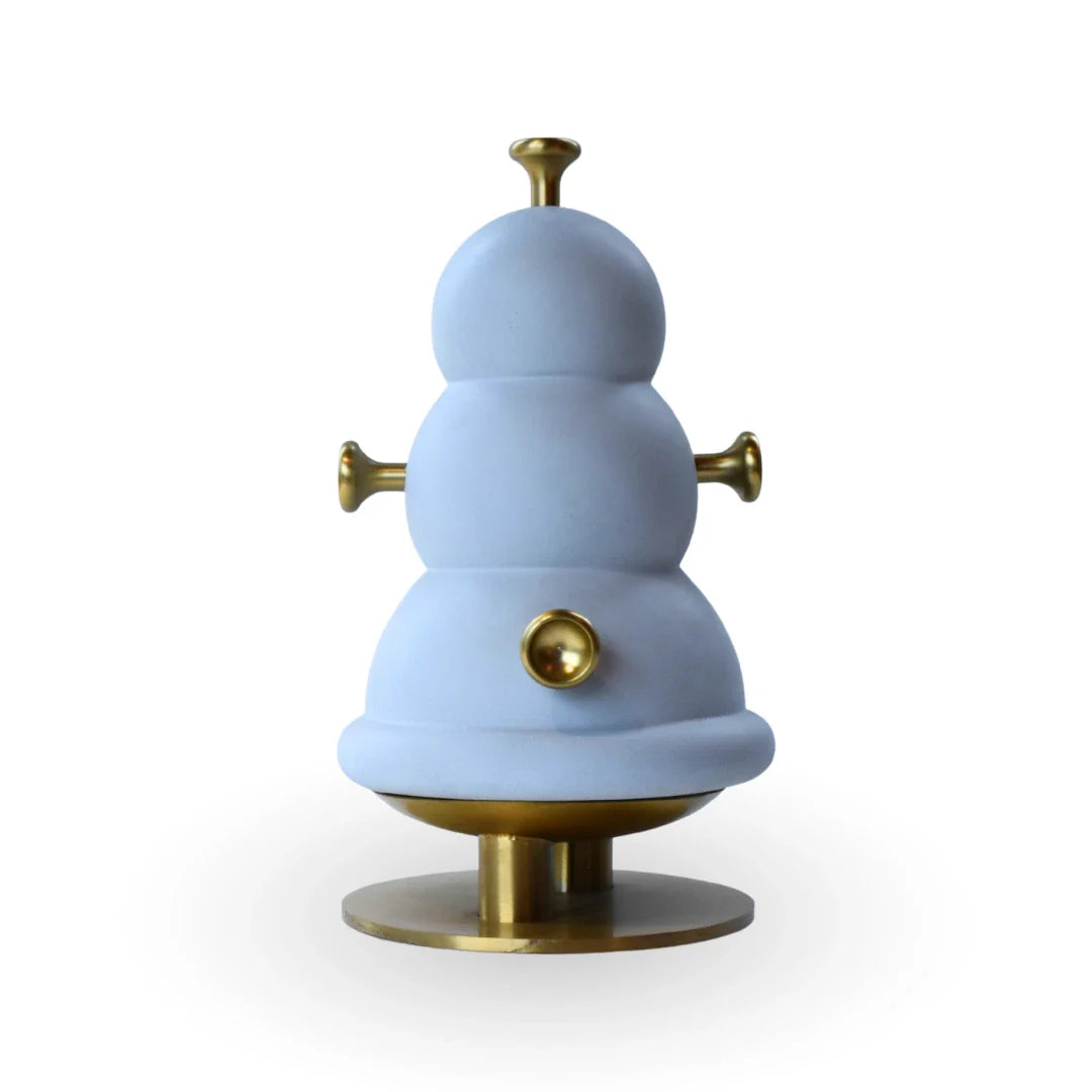 Bello sculpture white and gold clay metal sculpture for modern home decor styling