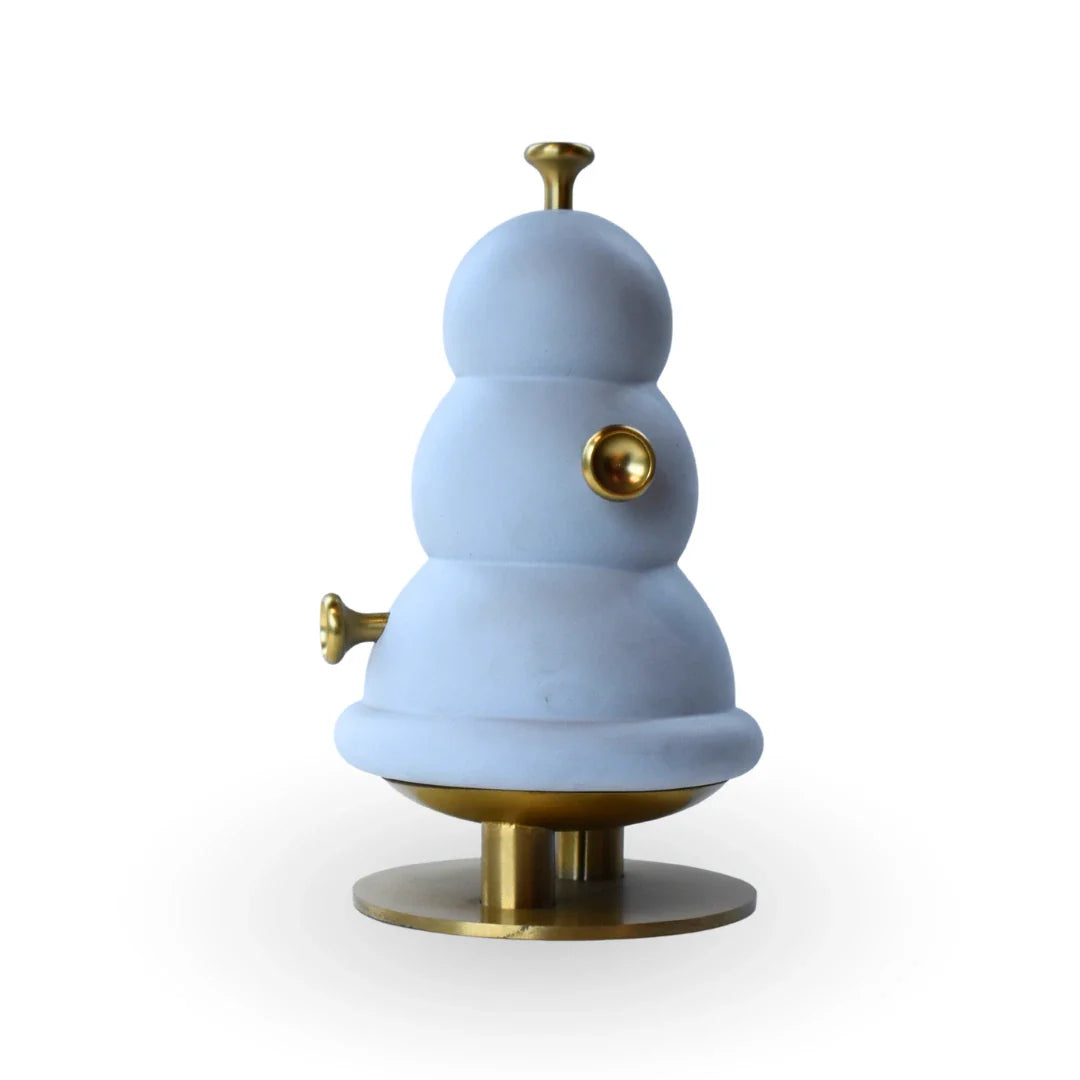 Bello sculpture white and gold clay metal sculpture for modern home decor styling