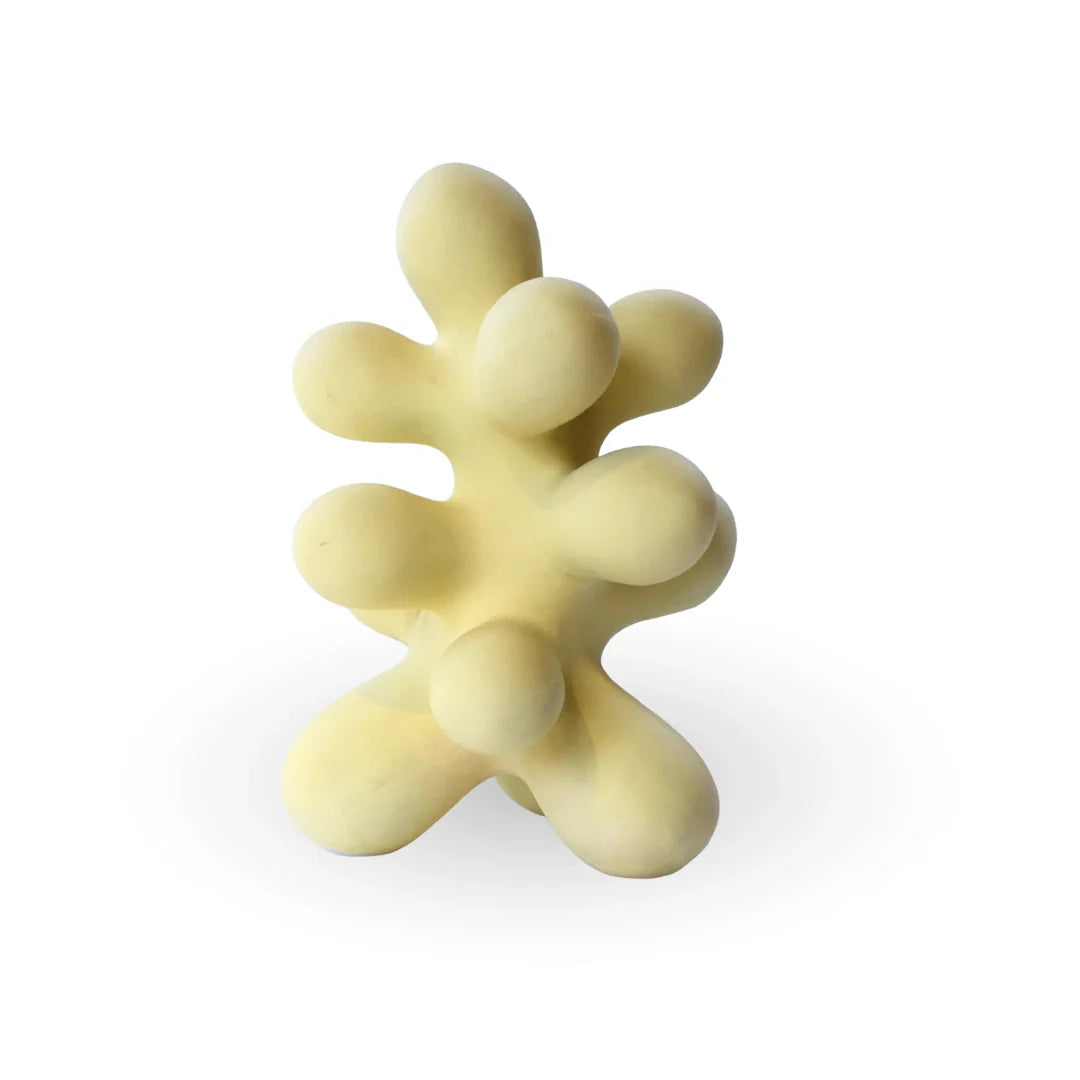 Bouffee abstract ceramic tabletop decor showpiece in warm ivory for modern home decor