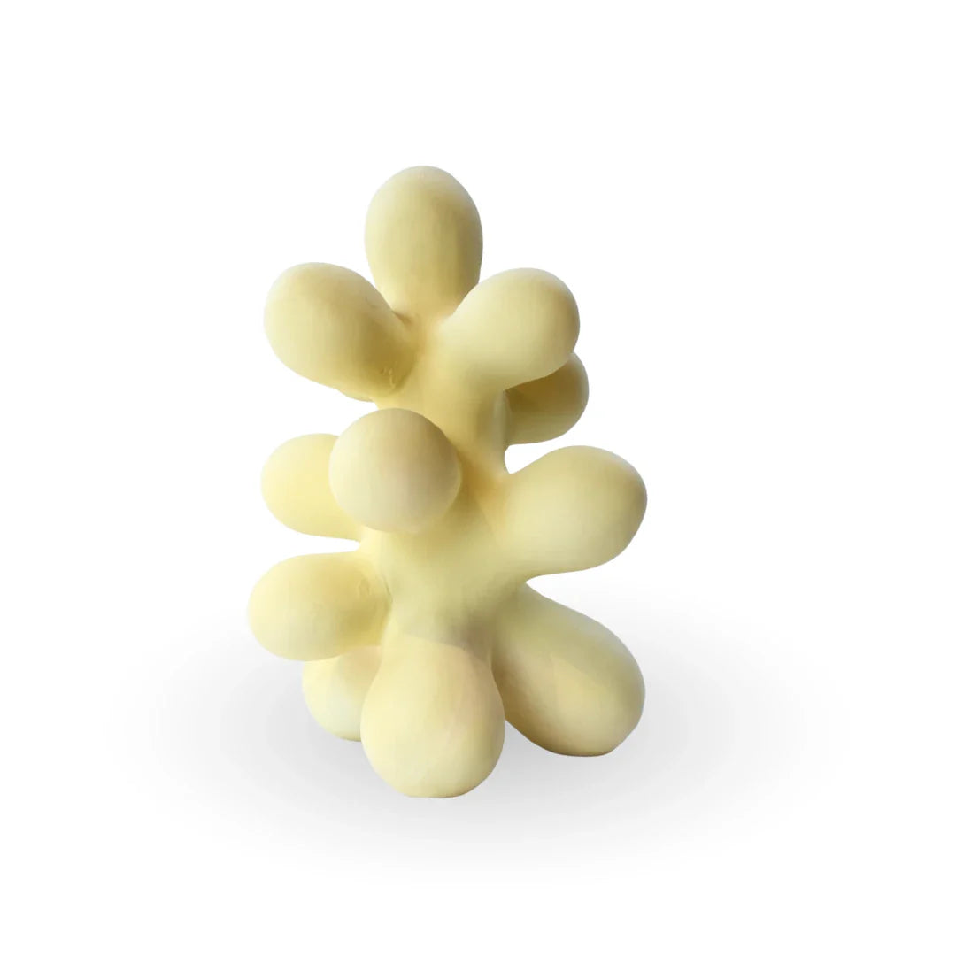 Bouffee abstract ceramic tabletop decor showpiece in warm ivory for modern home decor