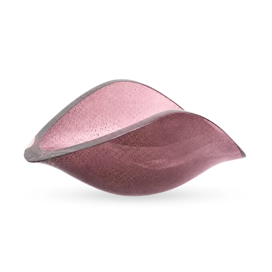 Cradle glass bowl sculptural pink decorative bowl for modern home interiors