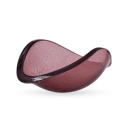Cradle glass bowl sculptural pink decorative bowl for modern home interiors