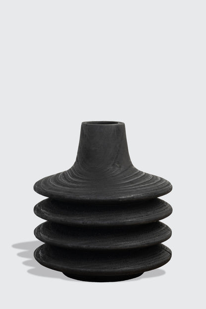 Pagoda Black Vase Set of 3