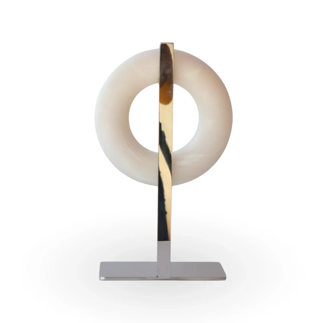 Eternal loop sculpture polyresin metal sculpture for modern home decor